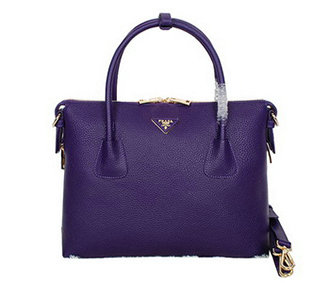 2014 Prada Grainy Calfskin Two-Handle Bag BN0890 purple for sale - Click Image to Close